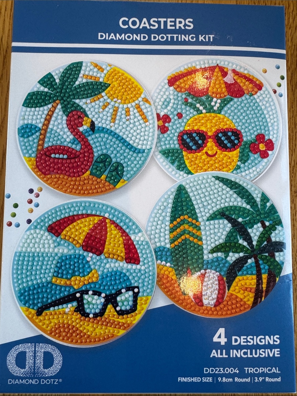 NEW Diamond Dotz Tropical Coaster DIY Set of 4 Beachy Crafty Gift